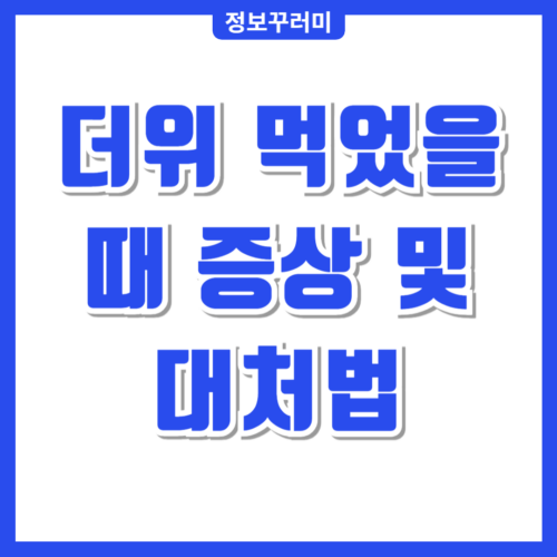 더위 먹었을 때 증상