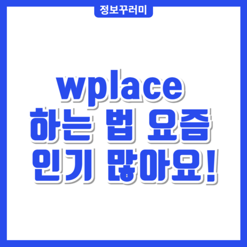 wplace 하는 법
