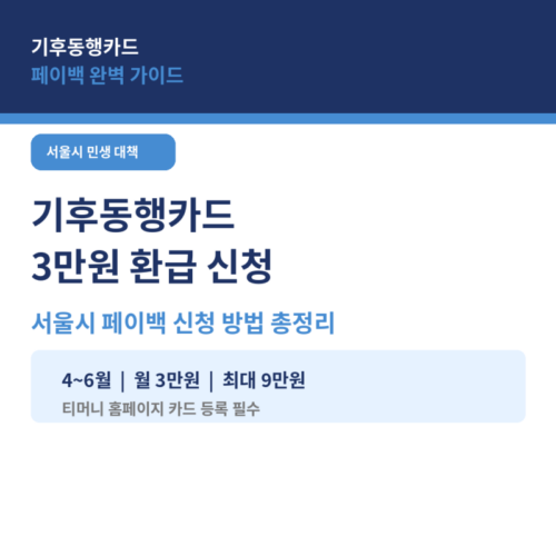 기후동행카드 3만원 환급 신청 서울시 페이백